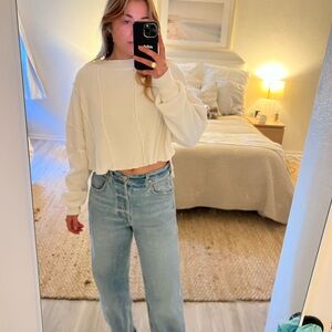 Free people white sweater